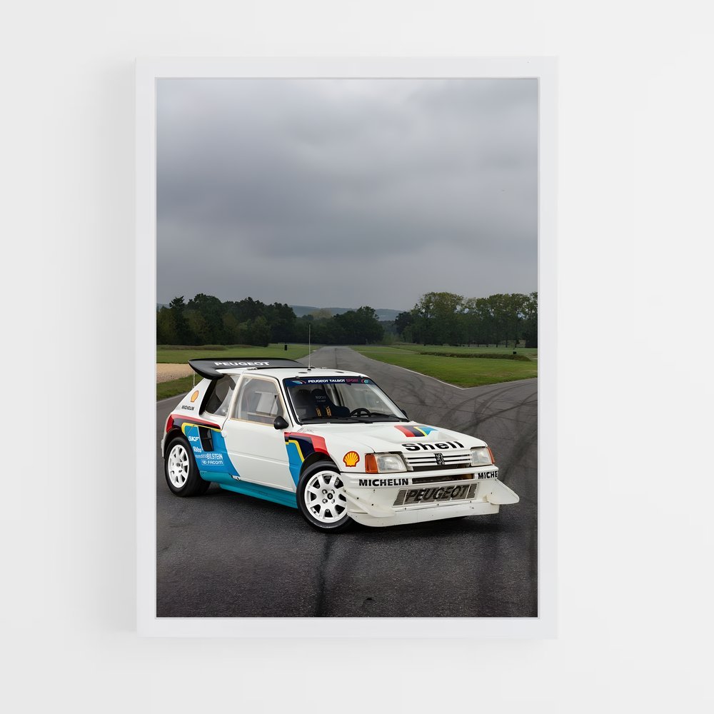 Poster Rallye Bleu Éclat – affiche Peugeot (vue 3)